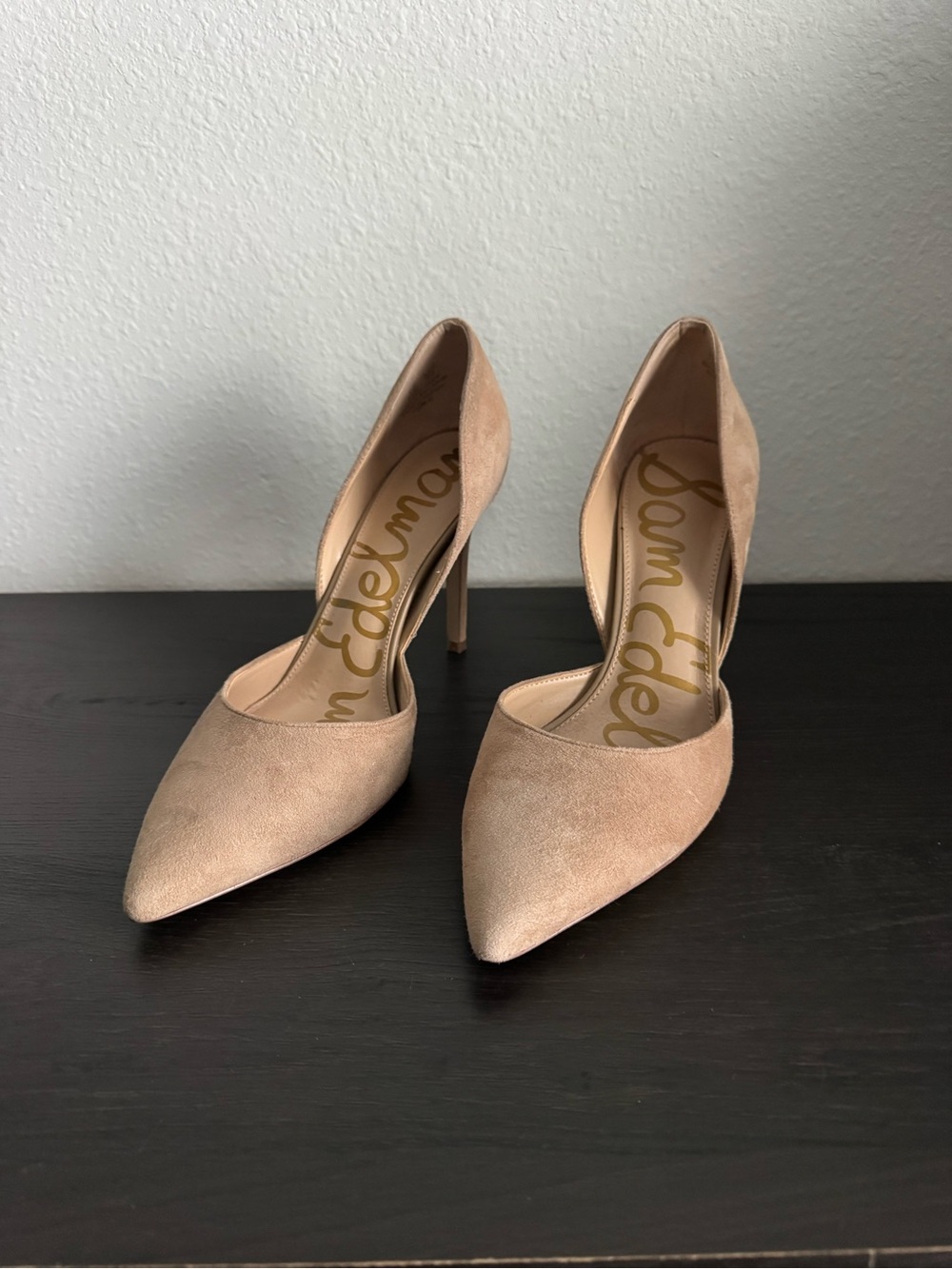 Sam Edelman Nude Suede Pointed-Toe D'Orsay Pumps Size 9